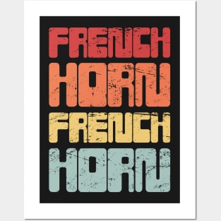 Vintage 70s FRENCH HORN Text Posters and Art